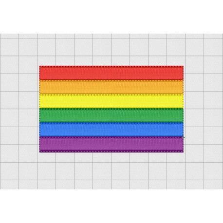 Gay Pride Rainbow Flag Embroidery Design in 2x2 3x3 and 4x4 Sizes