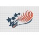 Eagle Outline with Stars Embroidery Design in 3x3 4x4 and 5x7 Sizes