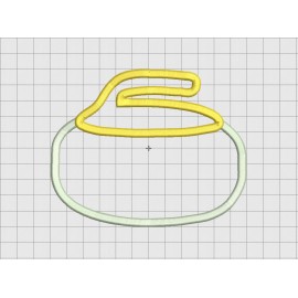 Curling Stone Rock Applique Embroidery Design in 3x3 4x4 5x5 and 6x6 Sizes