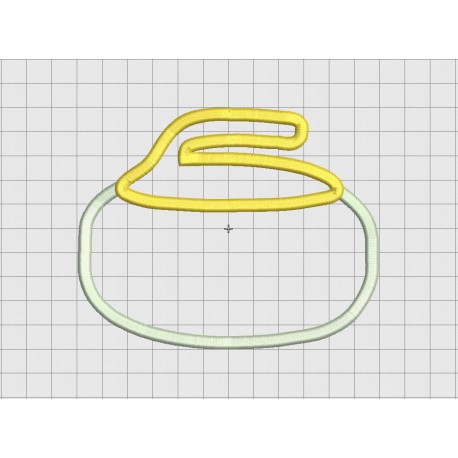 Curling Stone Rock Applique Embroidery Design in 3x3 4x4 5x5 and 6x6 Sizes