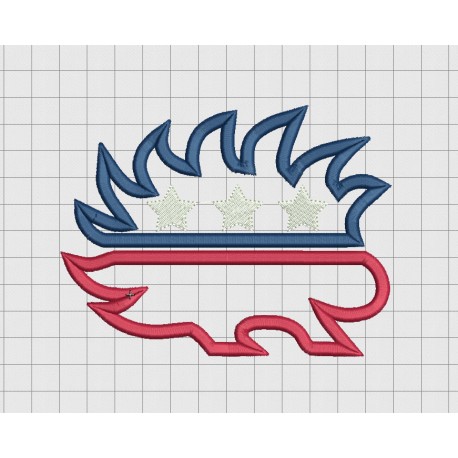 Libertarian Hedgehog Election Applique Embroidery Design in 3x3 4x4 5x5 and 6x6 Sizes