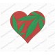 Heart Marijuana Cannabis Leaf Embroidery Design in 2x2 3x3 4x4 and 5x5 Sizes