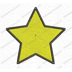 Basic Yellow Star Embroidery Design in 2x2 3x3 4x4 and 5x7 Sizes
