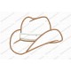 Cowboy Hat 2 Layer Applique Embroidery Design in 3x3 4x4 and 5x7 Sizes