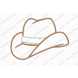 Cowboy Hat 2 Layer Applique Embroidery Design in 3x3 4x4 and 5x7 Sizes