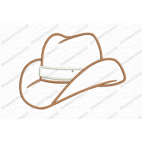 Cowboy Hat 2 Layer Applique Embroidery Design in 3x3 4x4 and 5x7 Sizes