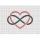 Heart Infinity Embroidery Design in 2x2 3x3 4x4 5x5 and 6x6 Sizes
