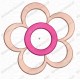 Five Petal Flower Applique Embroidery Design in 3x3 4x4 and 5x7 Sizes