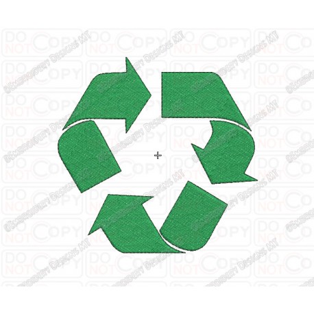 Recycle Recycling Symbol Sign Embroidery Design in 1x1 2x2 3x3 4x4 and 5x7 Sizes