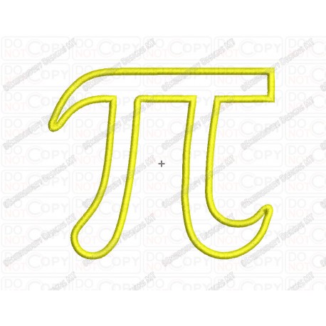 Pi Symbol Applique Embroidery Design in 2x2 3x3 4x4 and 5x5 Sizes