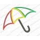 Umbrella Applique Embroidery Design in 3x3 4x4 and 5x7 Sizes