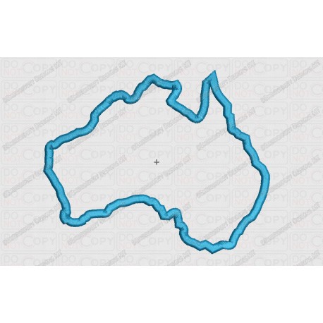 Australia Country Applique Embroidery Design in 4x4 and 5x7 Sizes