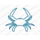 Blue Crab Applique Embroidery Design in 4x4 and 5x7 Sizes