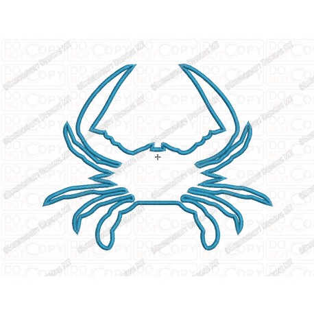 Blue Crab Applique Embroidery Design in 4x4 and 5x7 Sizes