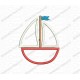 Sailboat 2 Layer Applique Embroidery Design in 3x3 4x4 and 5x5 Sizes