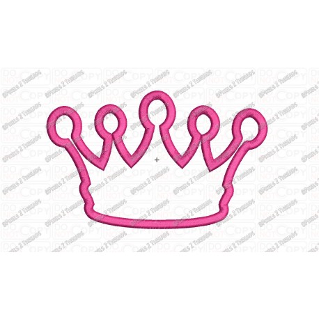Crown Tiara Princess Applique Embroidery Design in 3x3 4x4 5x5 and 6x6 Sizes
