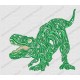 Angry Tribal T-rex Dinosaur Embroidery Design in 4x4 and 5x7 Sizes