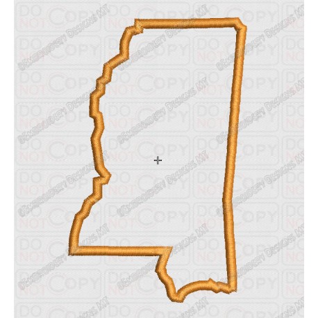 Mississippi State Applique Embroidery Design in 4x4 and 5x7 Sizes