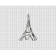 Eiffel Tower Angled Outline Embroidery Design in 2x2 3x3 4x4 5x5 and 6x6 Sizes