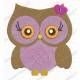 Girl Owl with Butterfly Full Stitch Embroidery Design in 3x3 4x4 and 5x7 Sizes