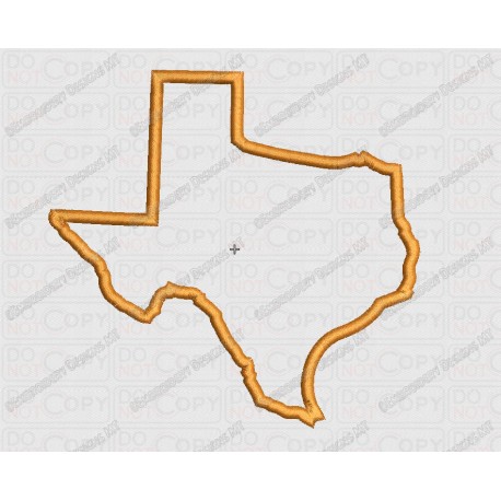 Texas State Applique Embroidery Design in 4x4 and 5x7 Sizes
