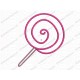 Lolipop Candy Stick Applique Embroidery Design in 3x3 4x4 and 5x7 Sizes