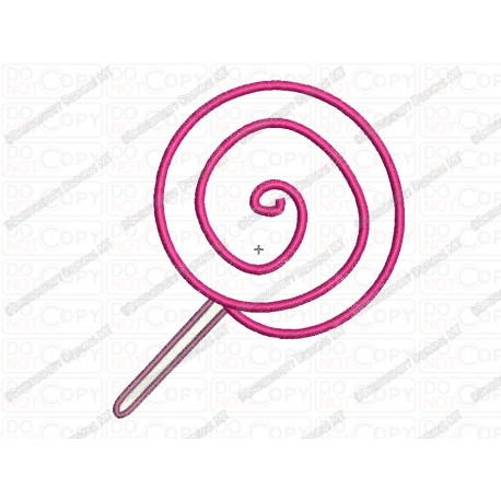 Lolipop Candy Stick Applique Embroidery Design in 3x3 4x4 and 5x7 Sizes