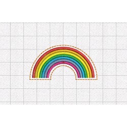 Rainbow Felt Embroidery Design in 1" 1.5" and 2" Sizes