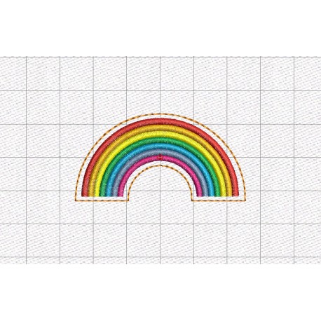Rainbow Felt Embroidery Design in 1" 1.5" and 2" Sizes