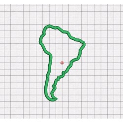 South America Continent Applique Embroidery Design in 4x4, 5x7, and 6x10 Sizes