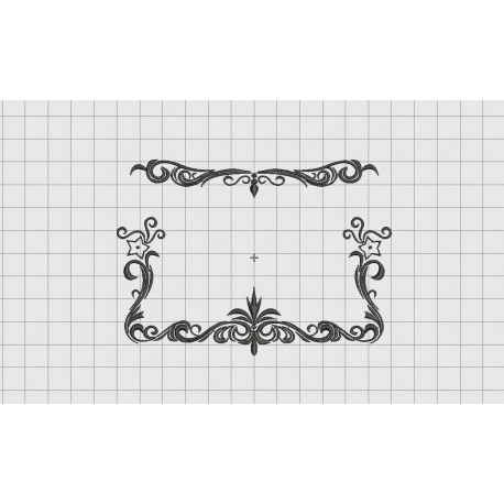 Floral Name Full Border Frame Embroidery Design in 4x4 5x5 and 6x6 Sizes