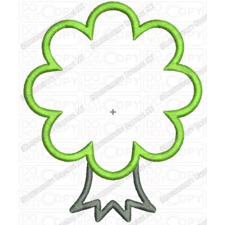 Bushy Tree and Trunk  Applique Embroidery Design in 4x4 and 5x7 Sizes