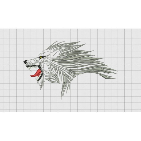 Wolf Head Detailed Embroidery Design in 4x4 and 5x7 Sizes