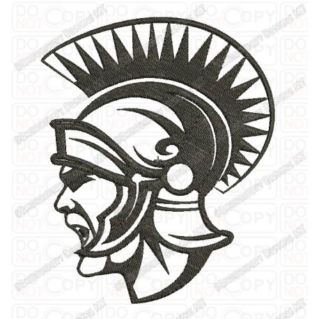 Trojan Head Embroidery Design in 3x3 4x4 and 5x7 Sizes