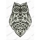 Tribal Owl Full Stitch Embroidery Design in 3x3 4x4 and 5x7 Sizes