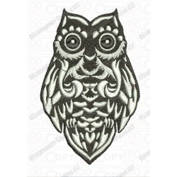 Tribal Owl Full Stitch Embroidery Design in 3x3 4x4 and 5x7 Sizes
